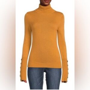 ‼️RARE‼️🎸RAMY BROOK🎸🔥NWT🔥Kathy Ribbed Knit Turtleneck Sweater in Butterscotch—XS